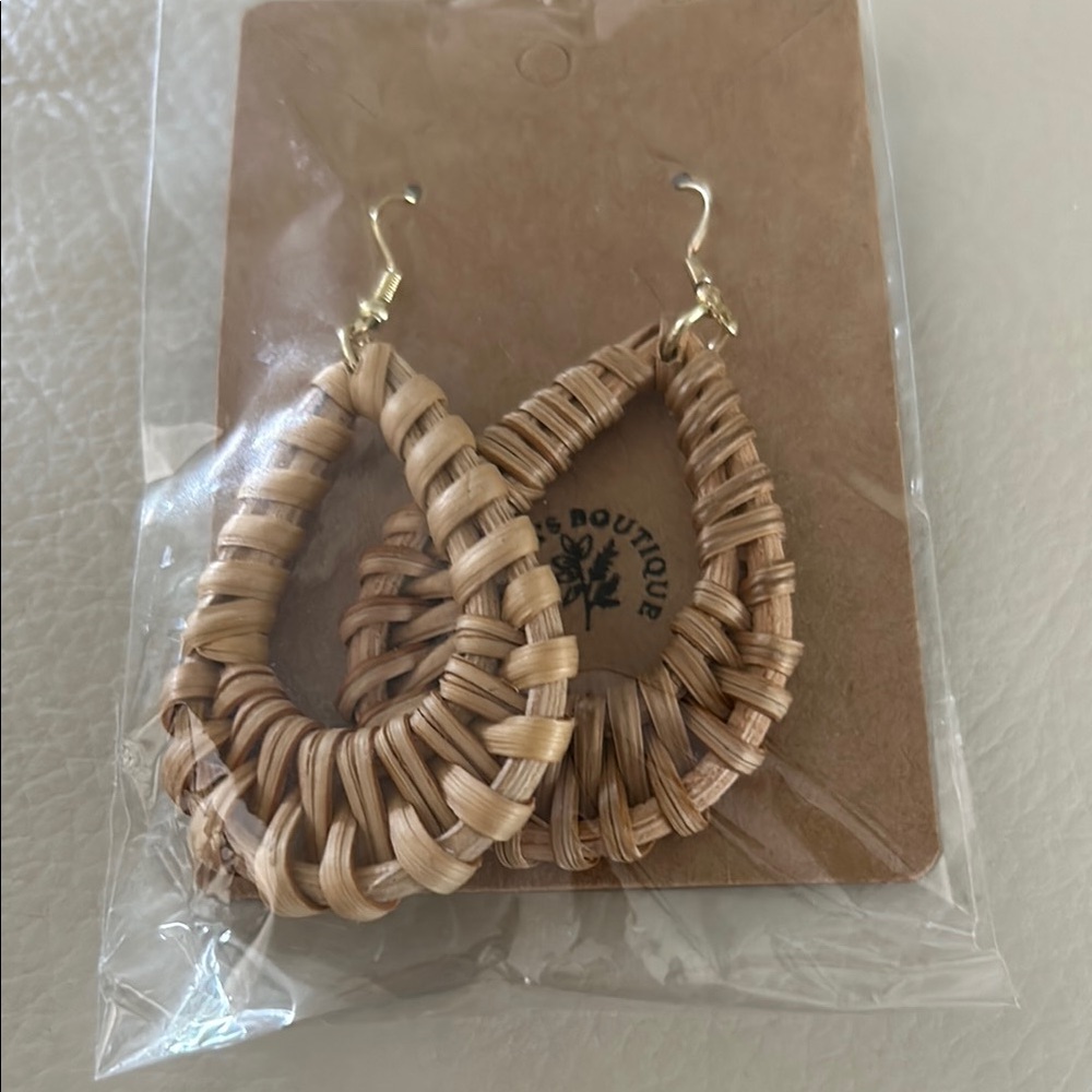 CC Boutique Natural Woven Earrings